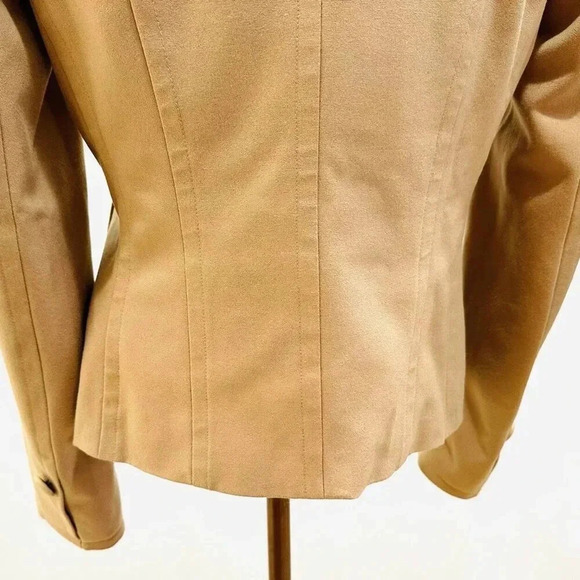 INC Women Long Sleeve Button Down Collared Lined Brown Career Jacket Size 6 - Picture 10 of 13